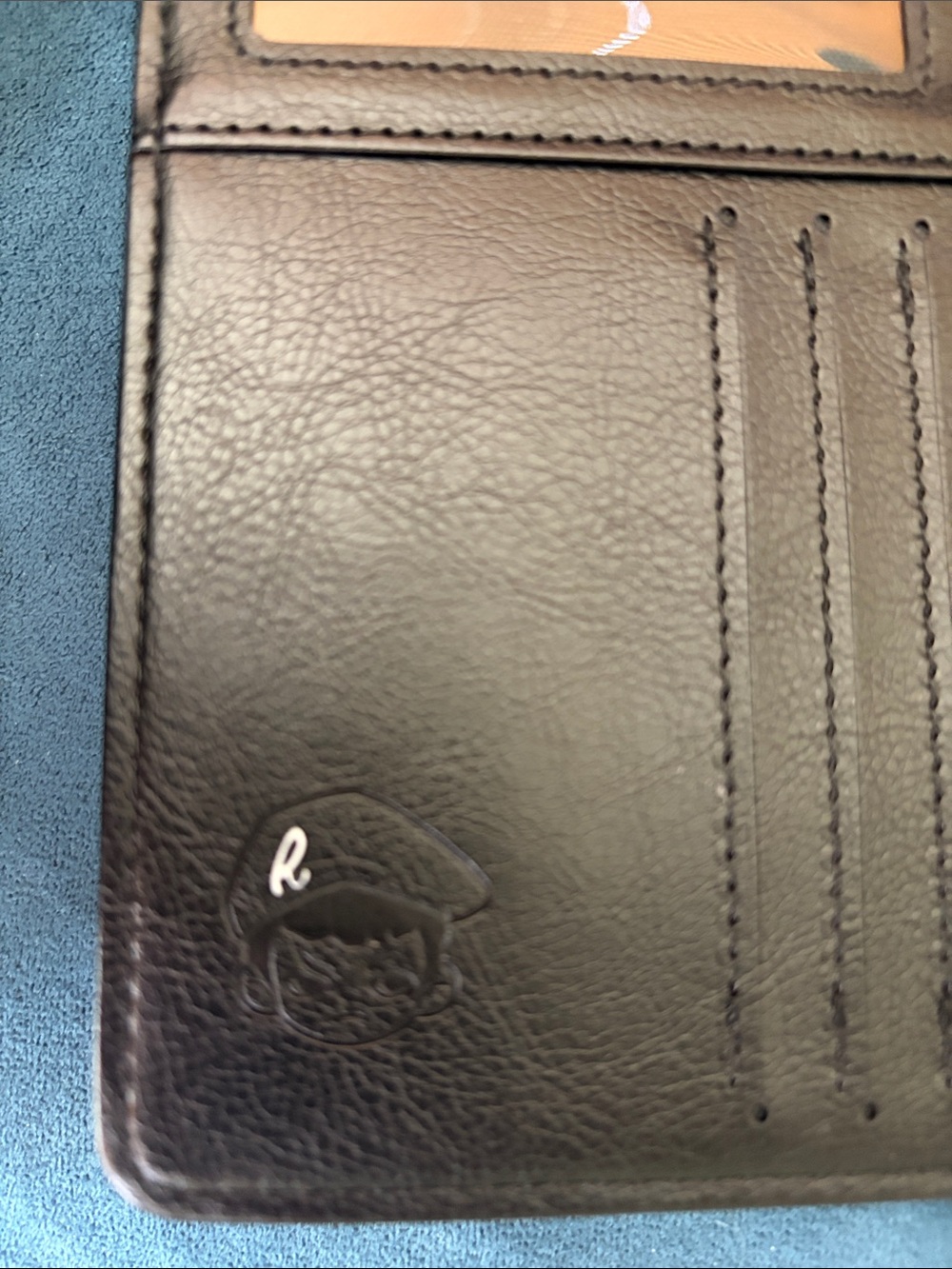 TNT RAyan Black Embossed Leather Passport Wallet with Signature Logo - Picture 10 of 10